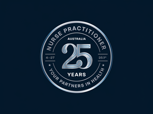 Icon / graphic for commemorative emblem - celebrating 25 years of Nurse Practitioners in Australia