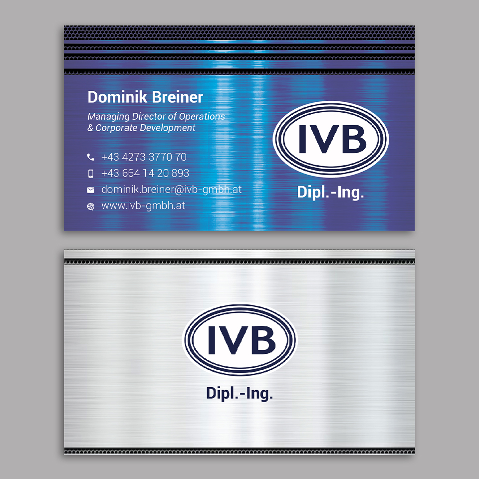 Business Card Design by YourLogoMaster for IVB Industrievertretungen GmbH | Design #34252627