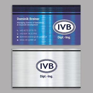 Design de Carte de Visite par YourLogoMaster pour IVB Industrievertretungen GmbH | Design : #34252627