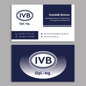 Design de Carte de Visite par YourLogoMaster pour IVB Industrievertretungen GmbH | Design : #34252628