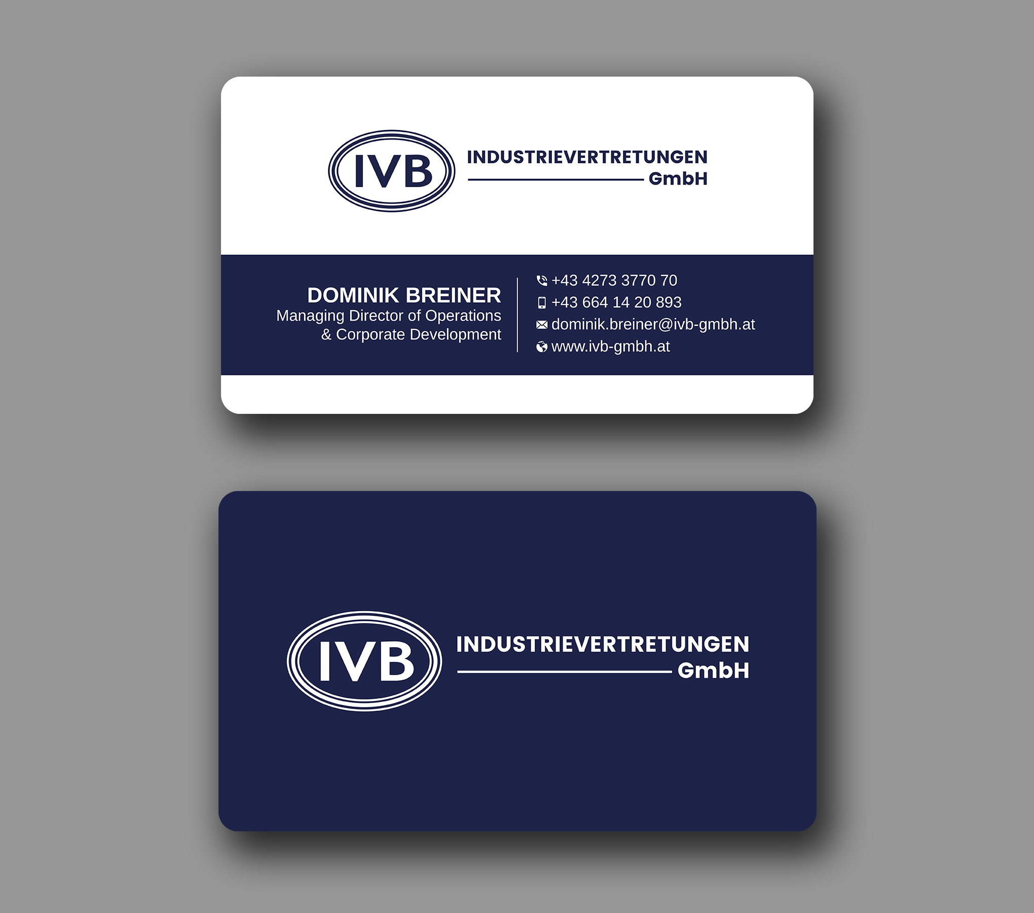 Business Card Design by Uttom 2 for IVB Industrievertretungen GmbH | Design #34249270