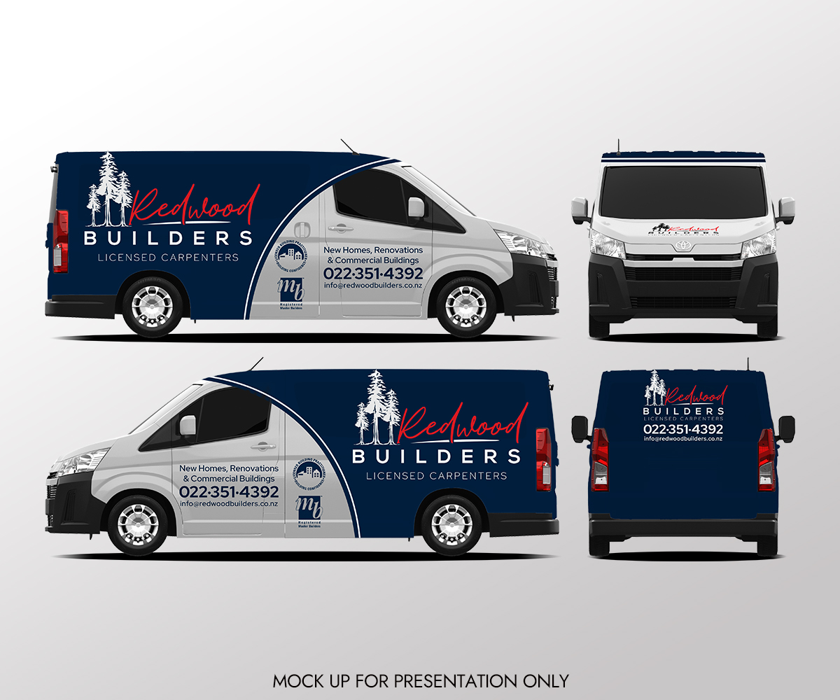 Car Wrap Design by NancyTan for REDWOOD BUILDERS | Design #34253175