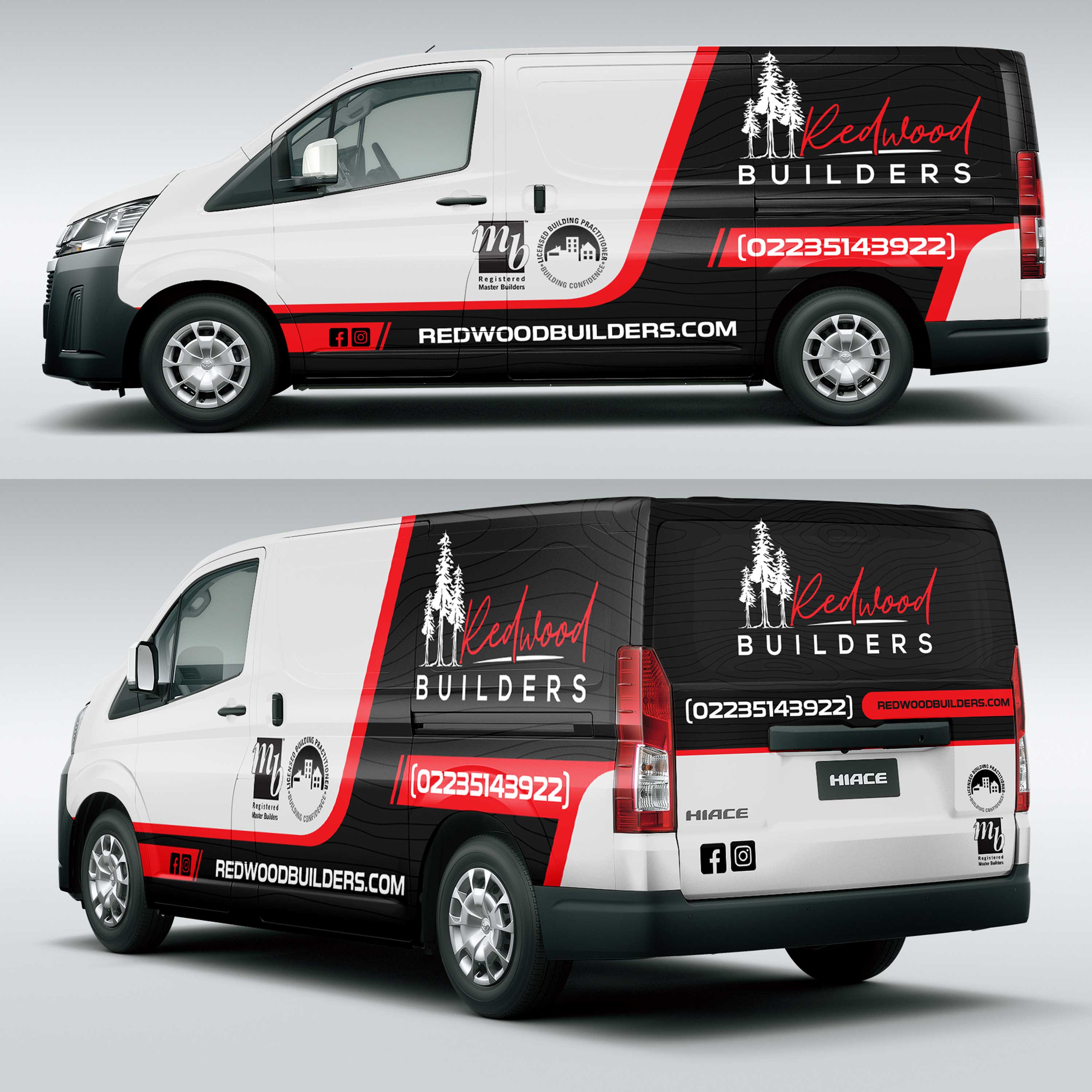 Car Wrap Design by DESIGN SOLUTIONS 007 for REDWOOD BUILDERS | Design #34289151