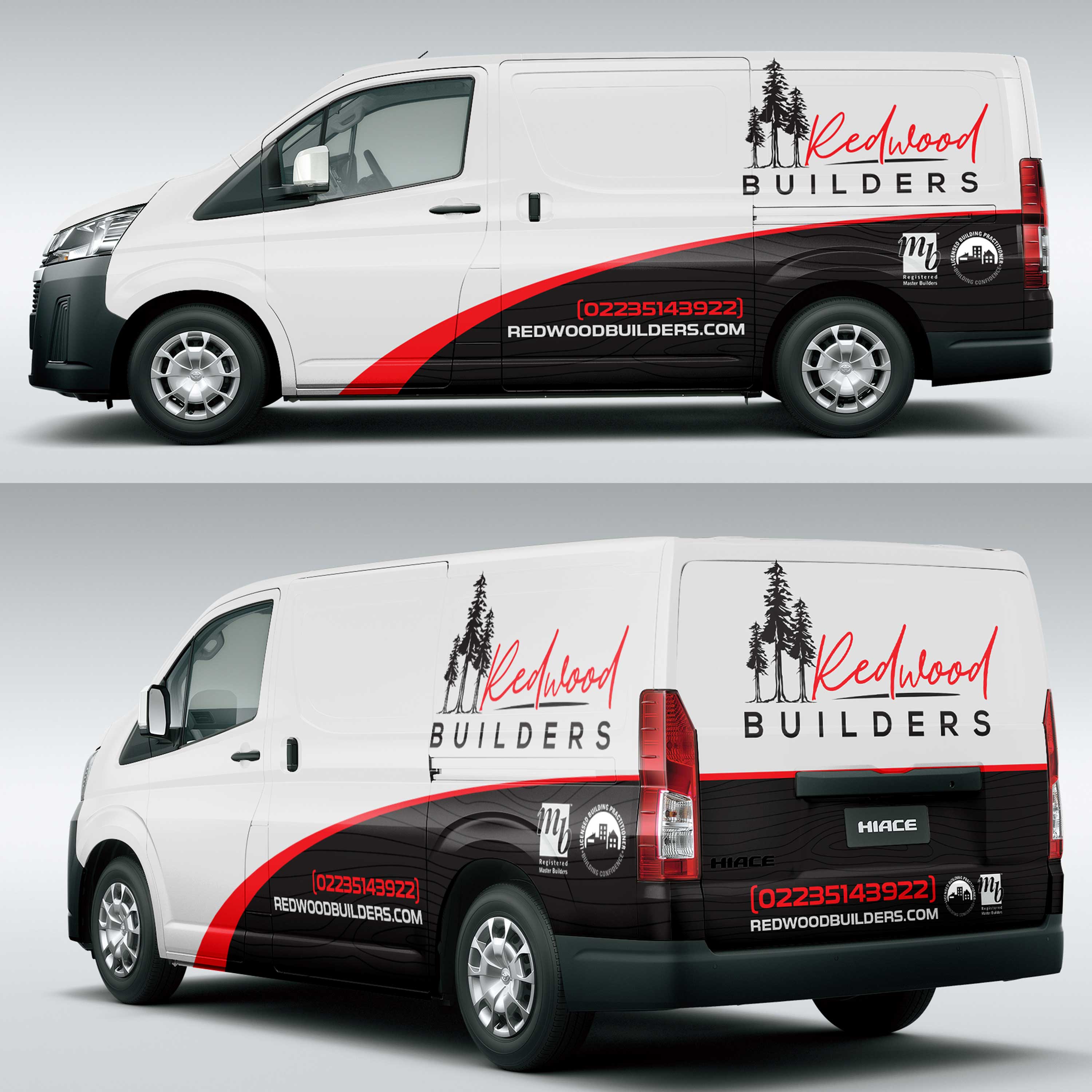 Car Wrap Design by DESIGN SOLUTIONS 007 for REDWOOD BUILDERS | Design #34291061