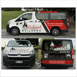 Car Wrap Design by DG+ for REDWOOD BUILDERS | Design #34276260
