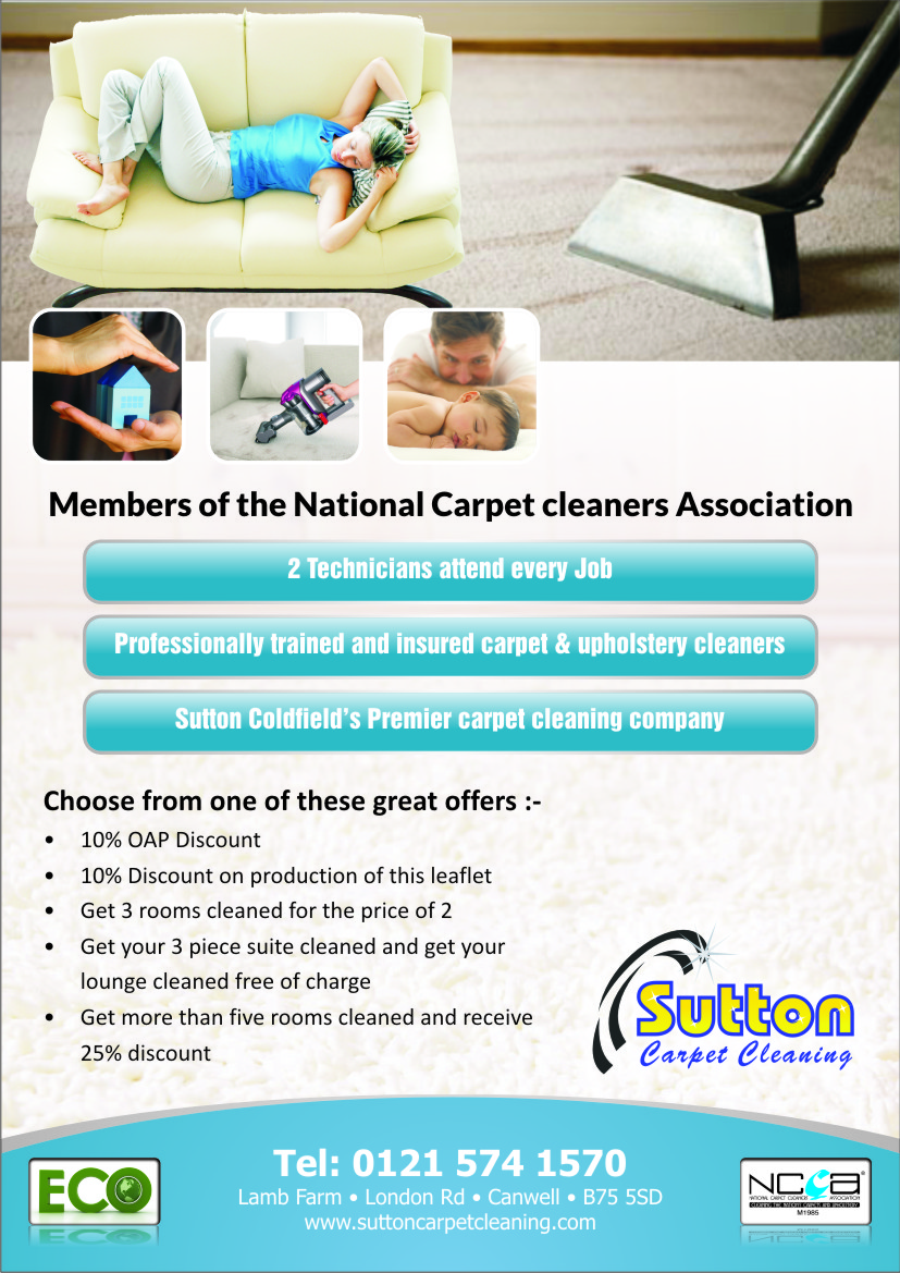 modern feminine it company flyer design for sutton coldfield carpet cleaning flyer design