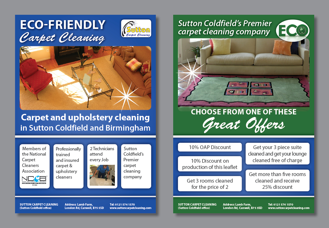 modern feminine it company flyer design for sutton coldfield carpet cleaning flyer design