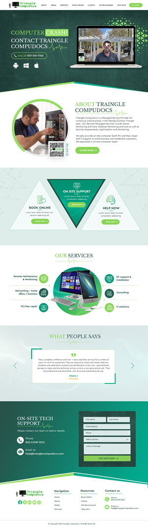 Web Design by Blue Sparrow for Triangle CompuDocs | Design: #34303485