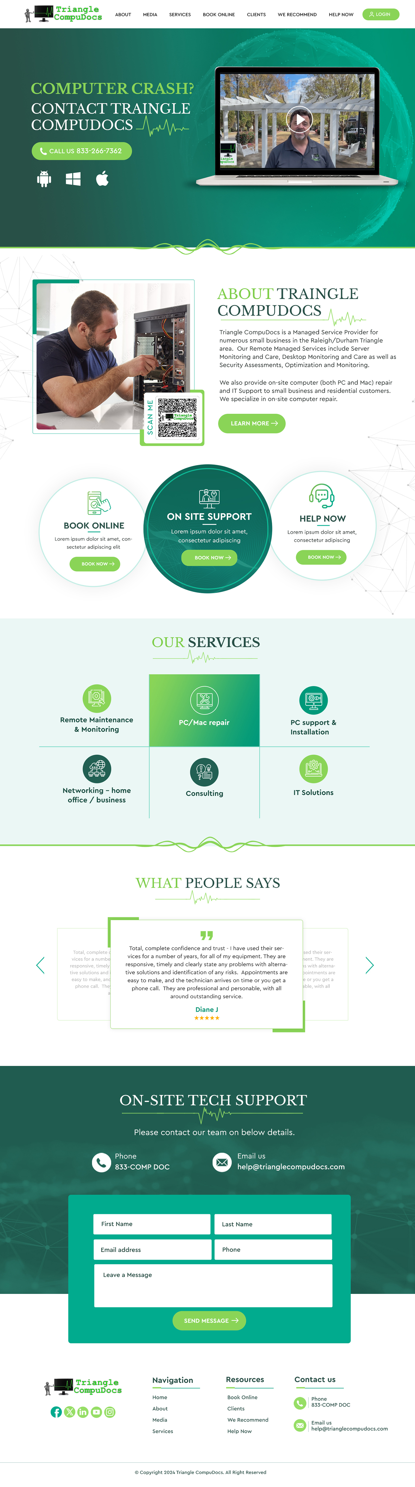 Web Design by Blue Sparrow for Triangle CompuDocs | Design #34303487