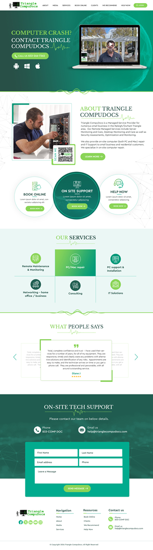 Web Design by Blue Sparrow for Triangle CompuDocs | Design: #34303487