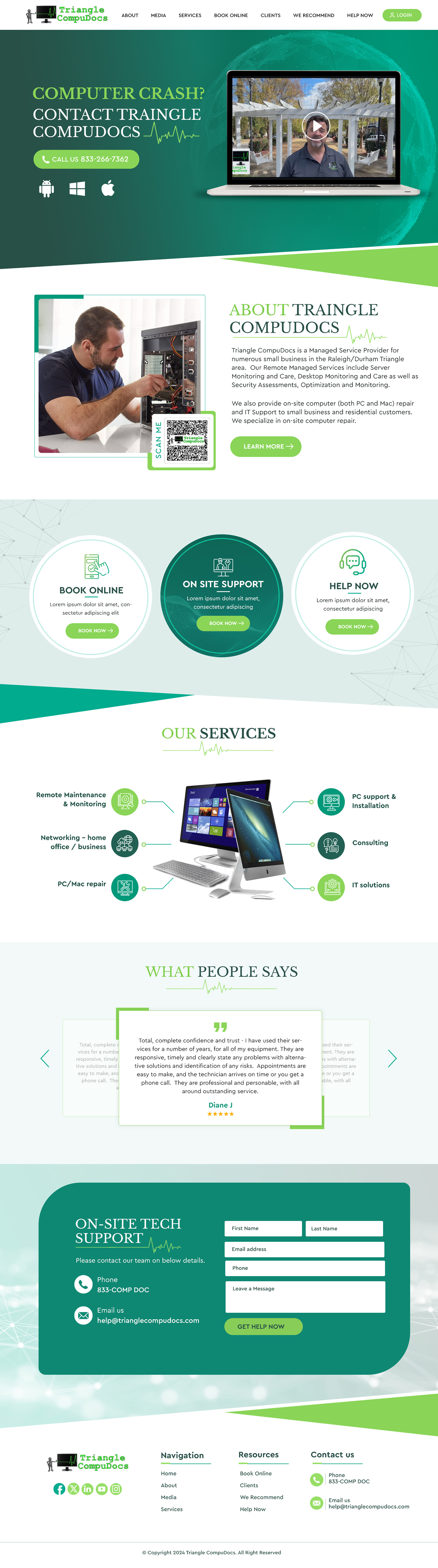 Web Design by Blue Sparrow for Triangle CompuDocs | Design #34303489