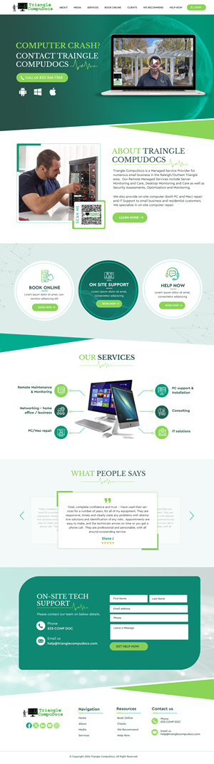 Web Design by Blue Sparrow for Triangle CompuDocs | Design: #34303489