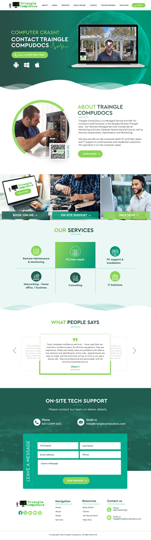Web Design by Blue Sparrow for Triangle CompuDocs | Design: #34303491