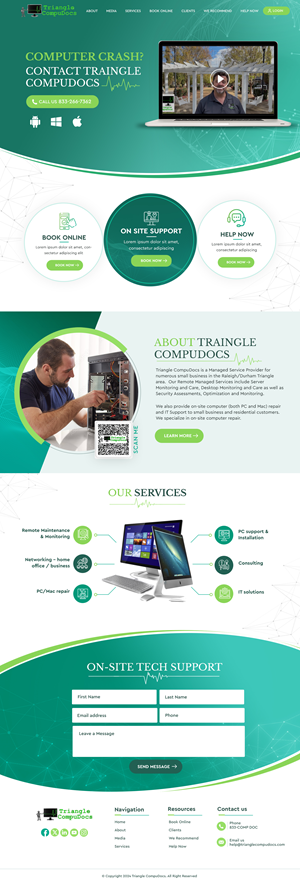 Web Design by Blue Sparrow for Triangle CompuDocs | Design: #34303599