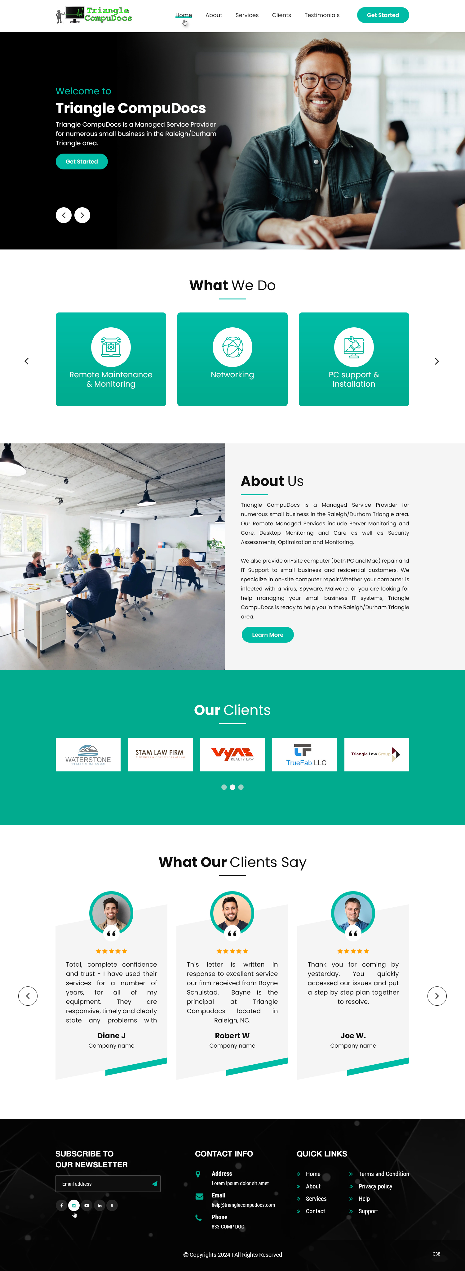 Web Design par pb pour Triangle CompuDocs | Design #34307092