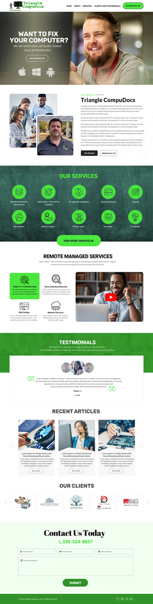 Web Design by Dream Logo Design for Triangle CompuDocs | Design: #34303268