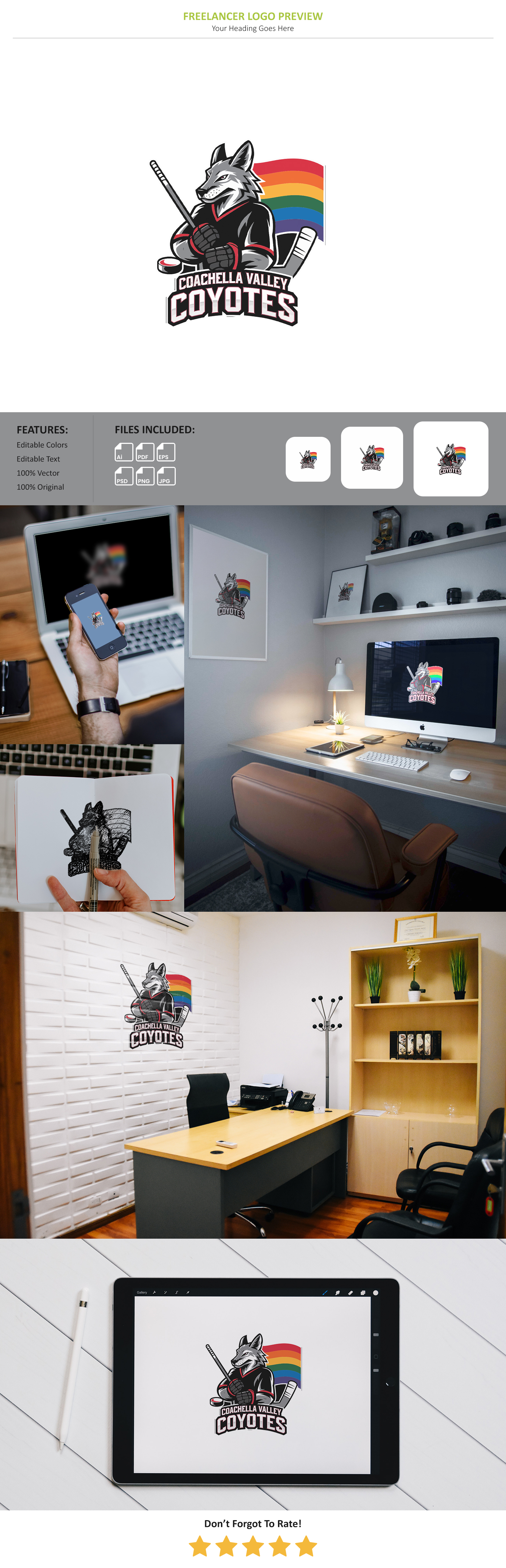 Logo Design by VectorForge for Coachella Valley LGBT Hockey Association | Design #34337224