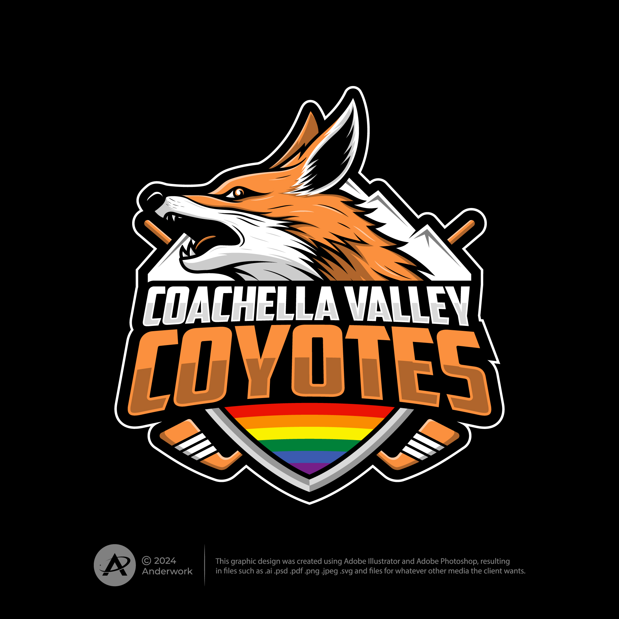 Diseño de Logo por Anderwork para Coachella Valley LGBT Hockey Association | Diseño #34354923