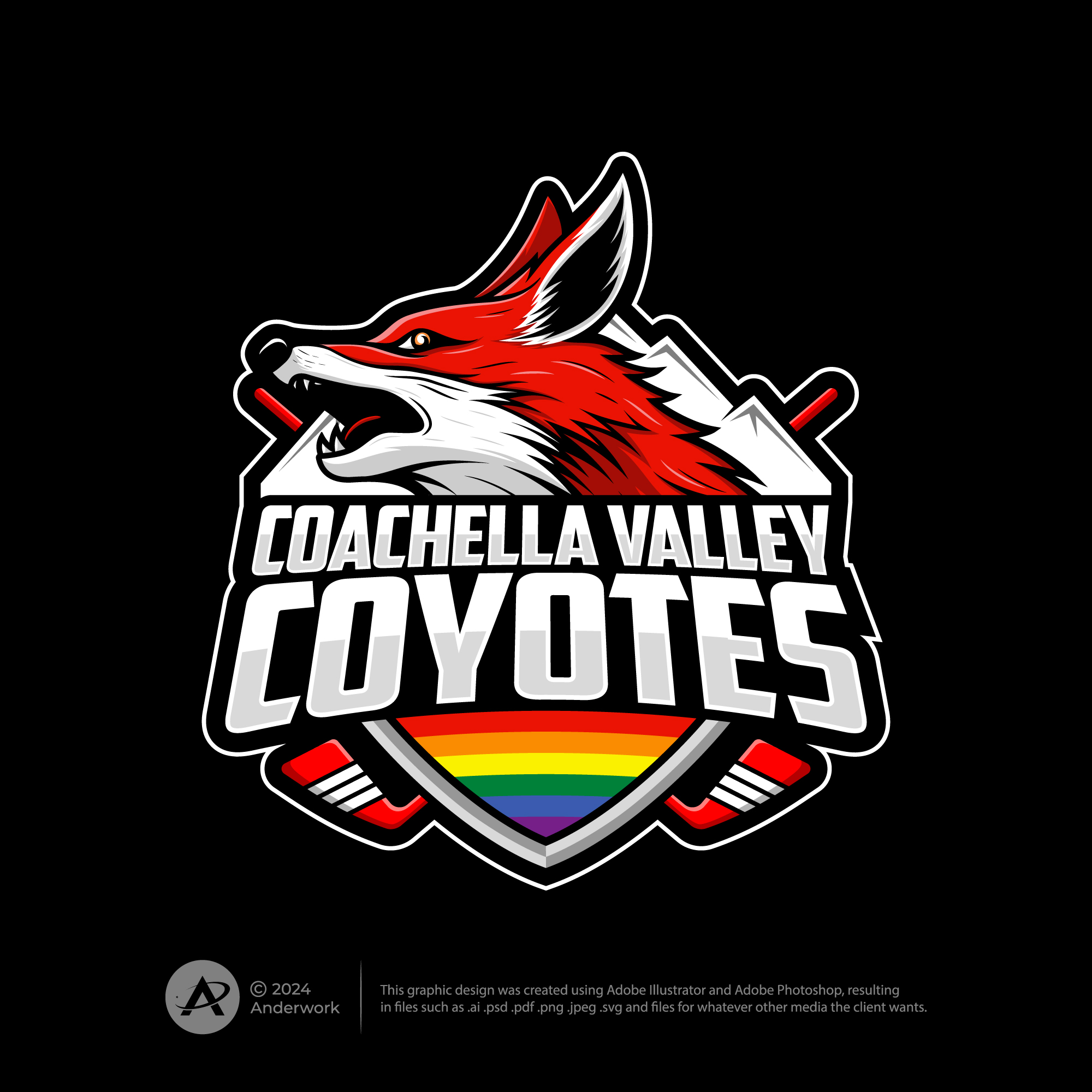 Logo-Design von Anderwork für Coachella Valley LGBT Hockey Association | Design #34354926