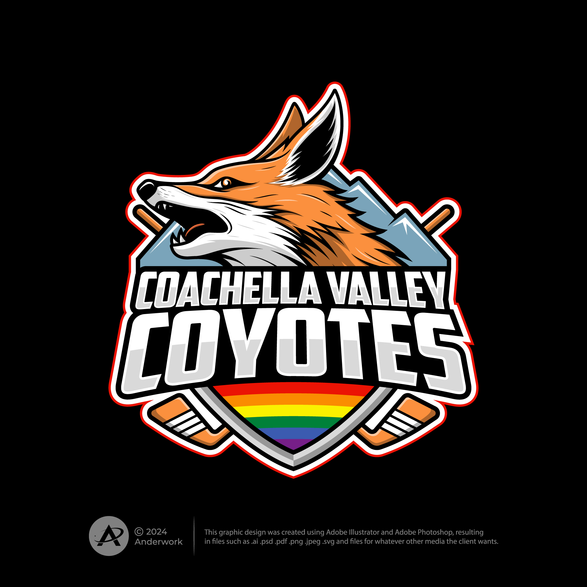 Logo-Design von Anderwork für Coachella Valley LGBT Hockey Association | Design #34354927