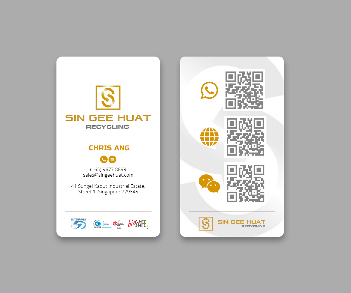 Diseño de Tarjeta de Presentación por Andrés Sebastián para Sin Gee Huat Recycling | Diseño #34348551