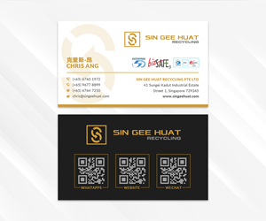 Business Card Design by Sun Moon Graphic Designer for Sin Gee Huat Recycling | Design: #34348629