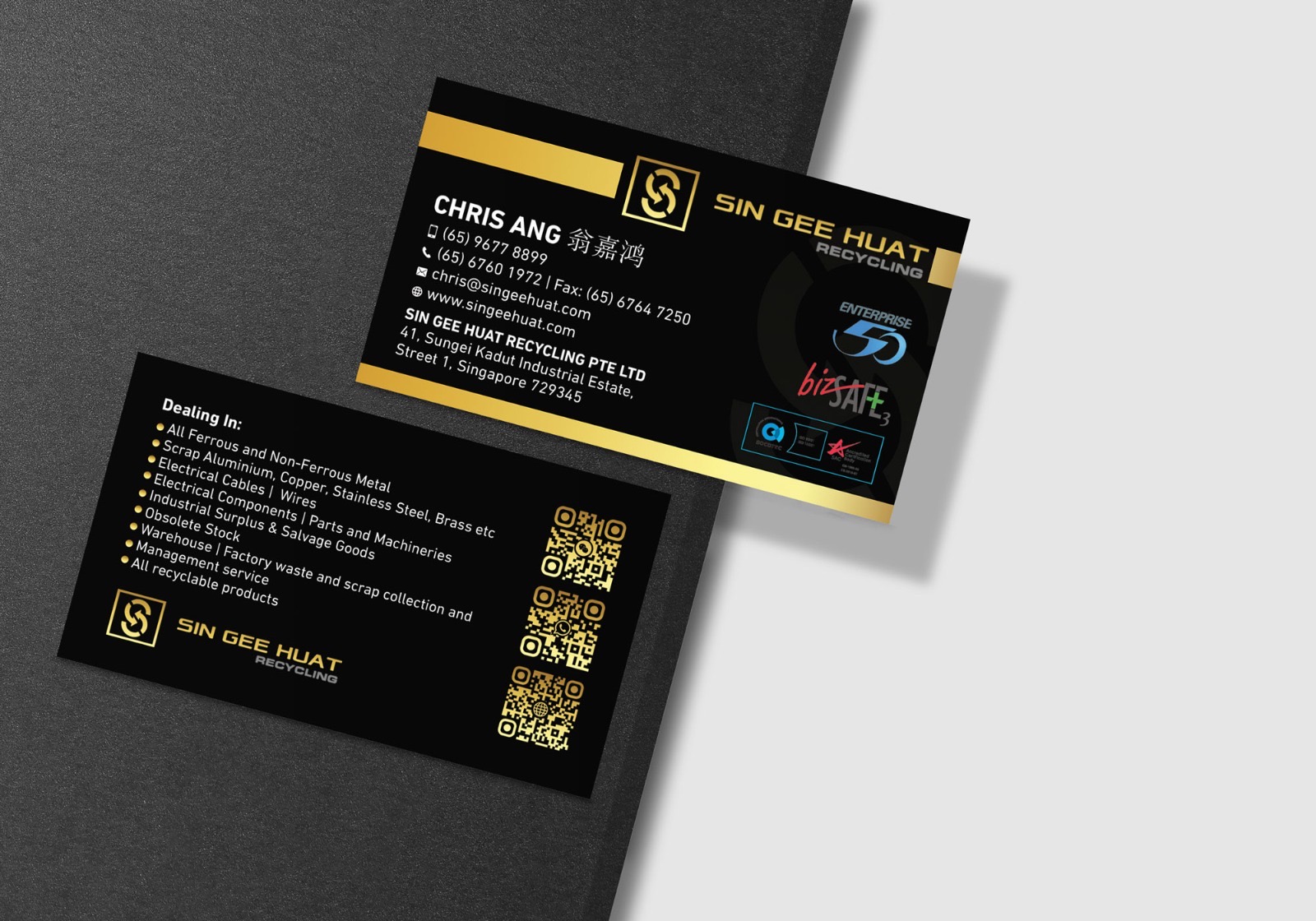Diseño de Tarjeta de Presentación por Design_Duo para Sin Gee Huat Recycling | Diseño #34382336