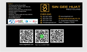 Business Card Design by designer1975 for Sin Gee Huat Recycling | Design #34348841
