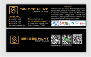 Business Card Design by designer1975 for Sin Gee Huat Recycling | Design: #34349078