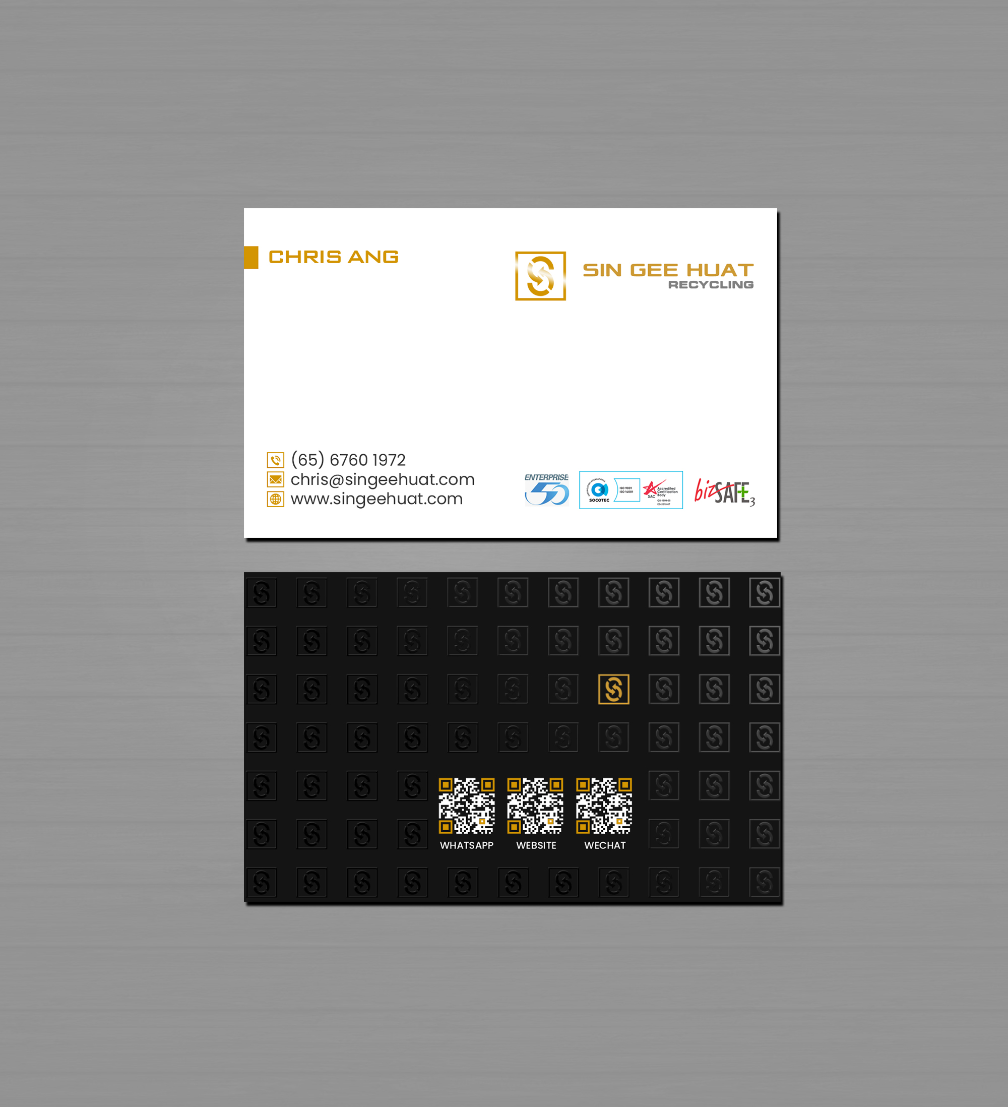 Business Card Design by Creations Box 2015 for Sin Gee Huat Recycling | Design #34365921