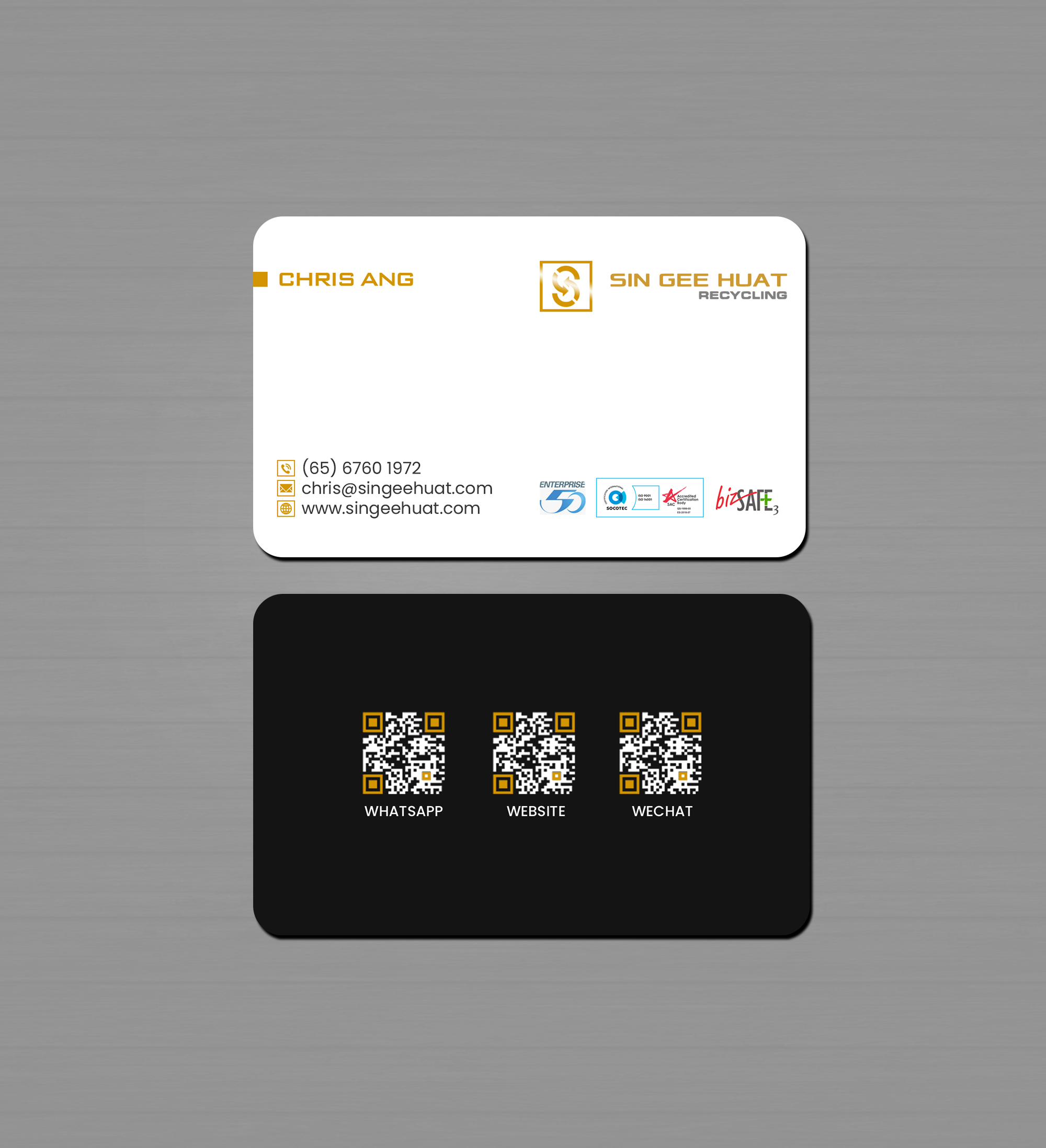 Business Card Design by Creations Box 2015 for Sin Gee Huat Recycling | Design #34365924