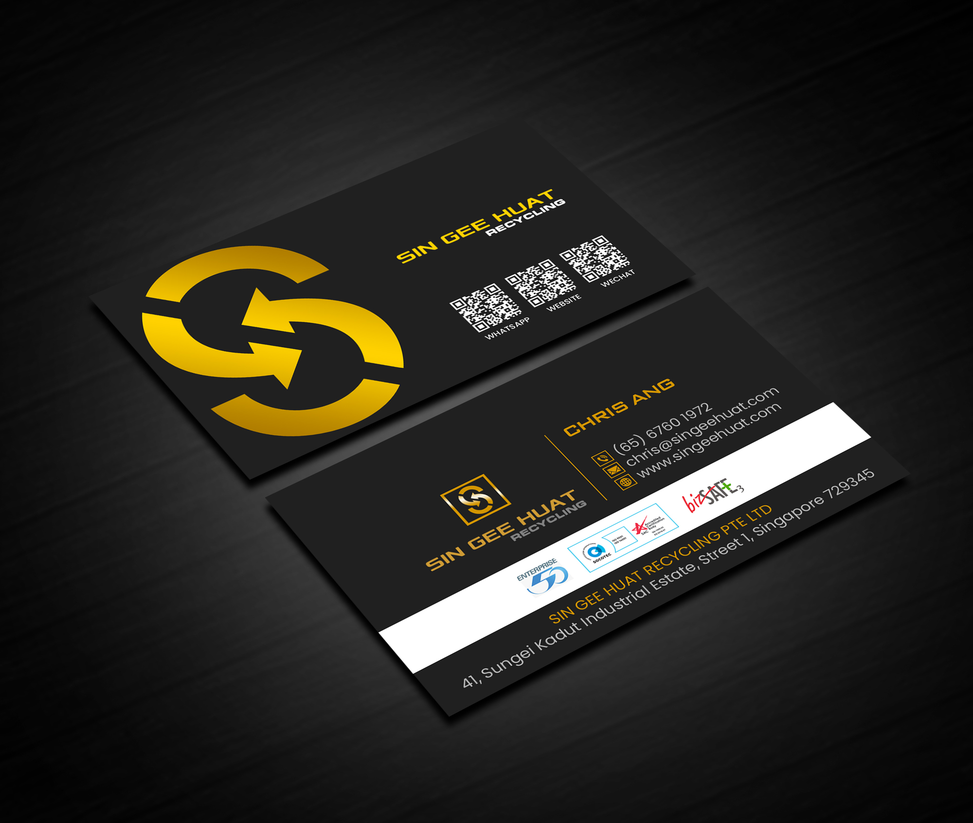 Business Card Design by Creations Box 2015 for Sin Gee Huat Recycling | Design #34367150