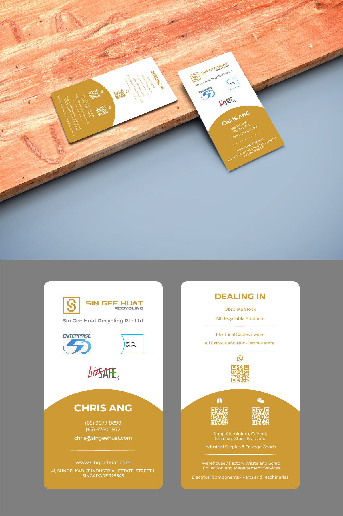 Diseño de Tarjeta de Presentación por fly  design para Sin Gee Huat Recycling | Diseño #34367908