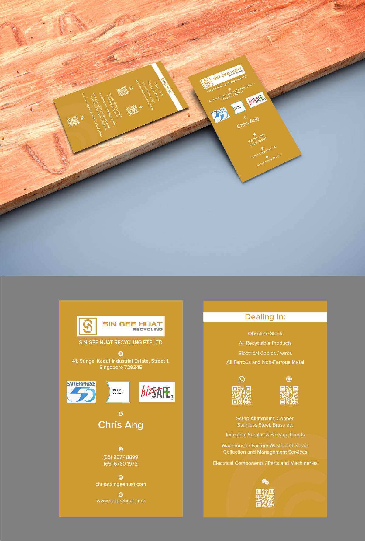 Diseño de Tarjeta de Presentación por fly  design para Sin Gee Huat Recycling | Diseño #34367910