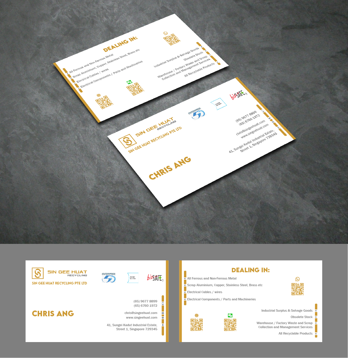 Design de Carte de Visite par fly  design pour Sin Gee Huat Recycling | Design #34376542
