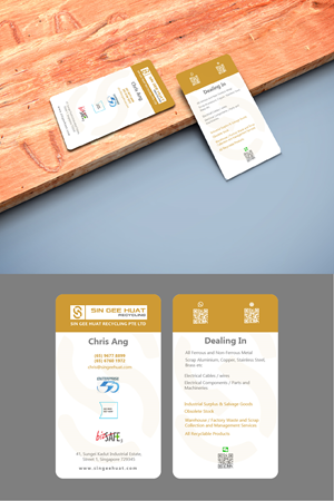 Visitenkarten-Design von fly  design für Sin Gee Huat Recycling | Design: #34376544