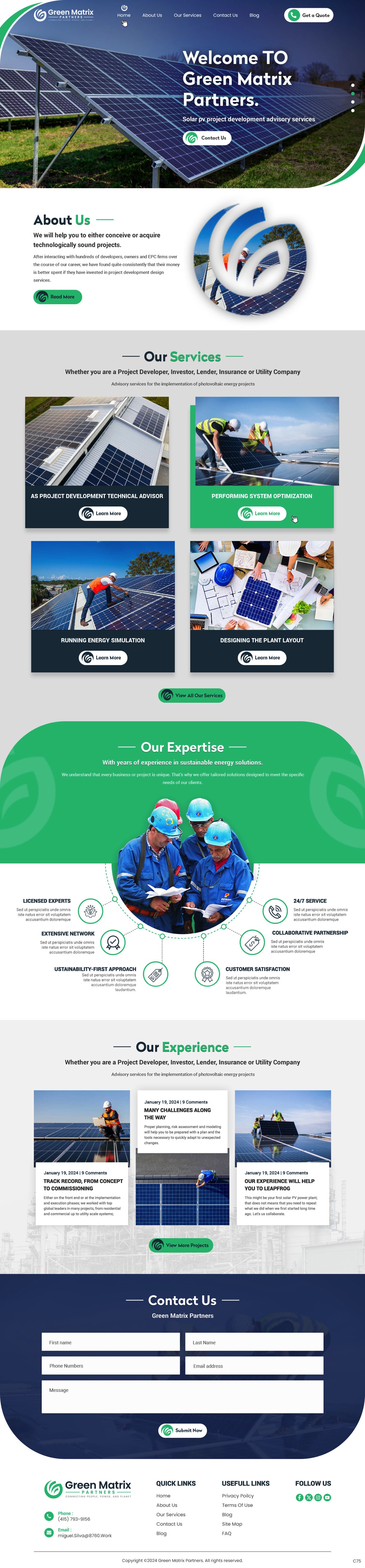 Squarespace-Design von pb für Green Matrix Partners Llc | Design #34369233