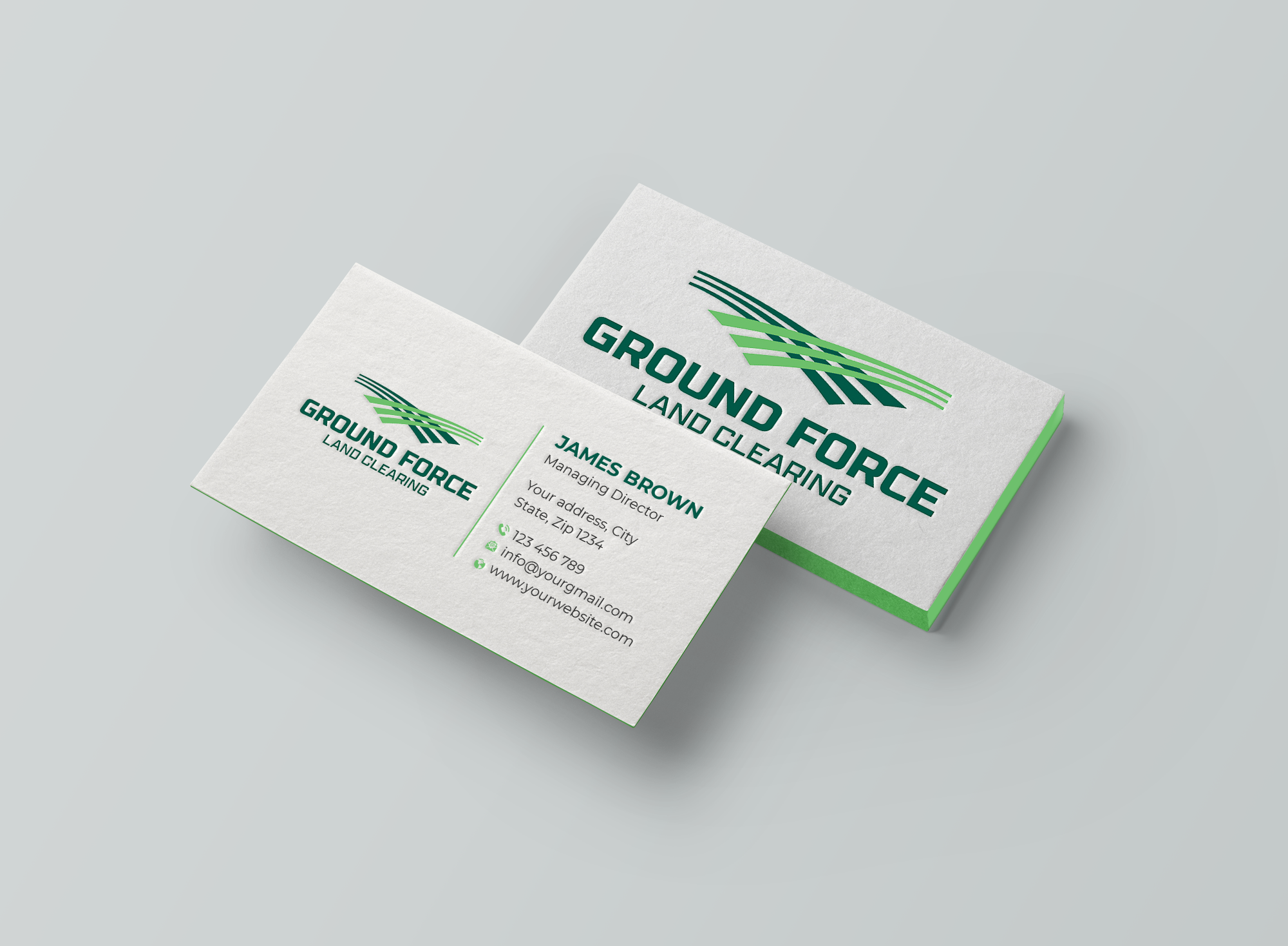 Business Card Design by Expert Bappy for Ground Force Land Clearing | Design #34353927