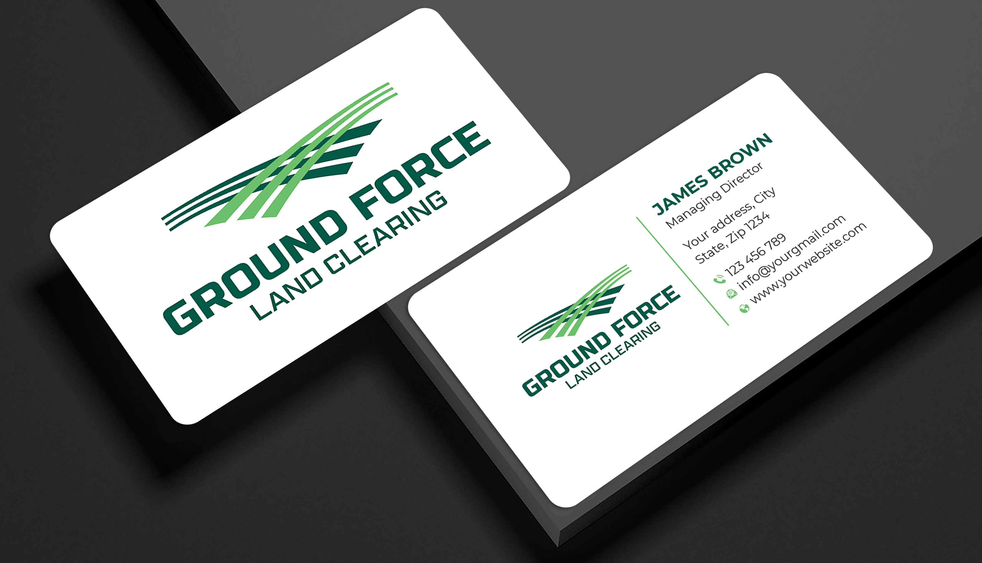 Business Card Design by Expert Bappy for Ground Force Land Clearing | Design #34353965