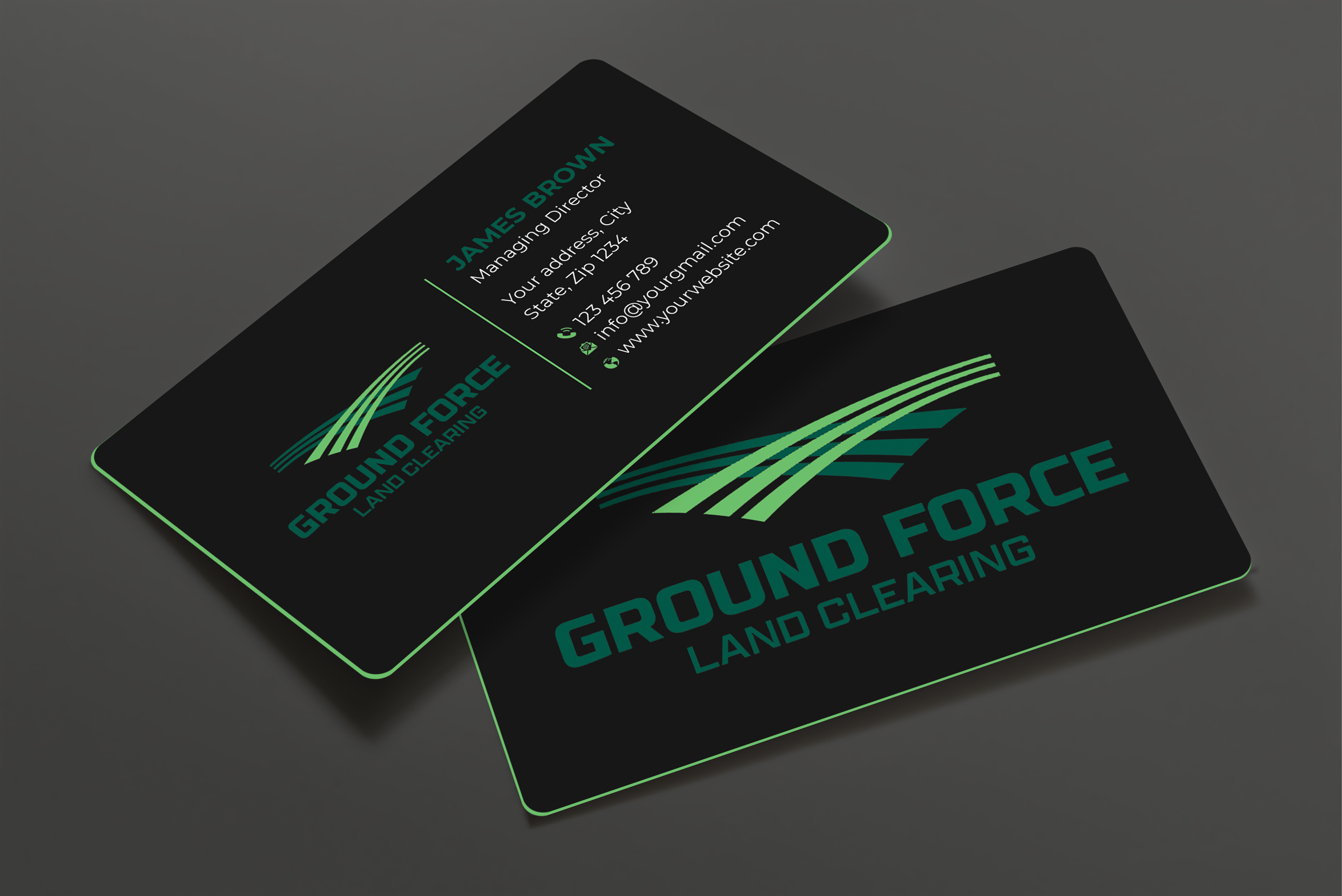Business Card Design by Expert Bappy for Ground Force Land Clearing | Design #34354012