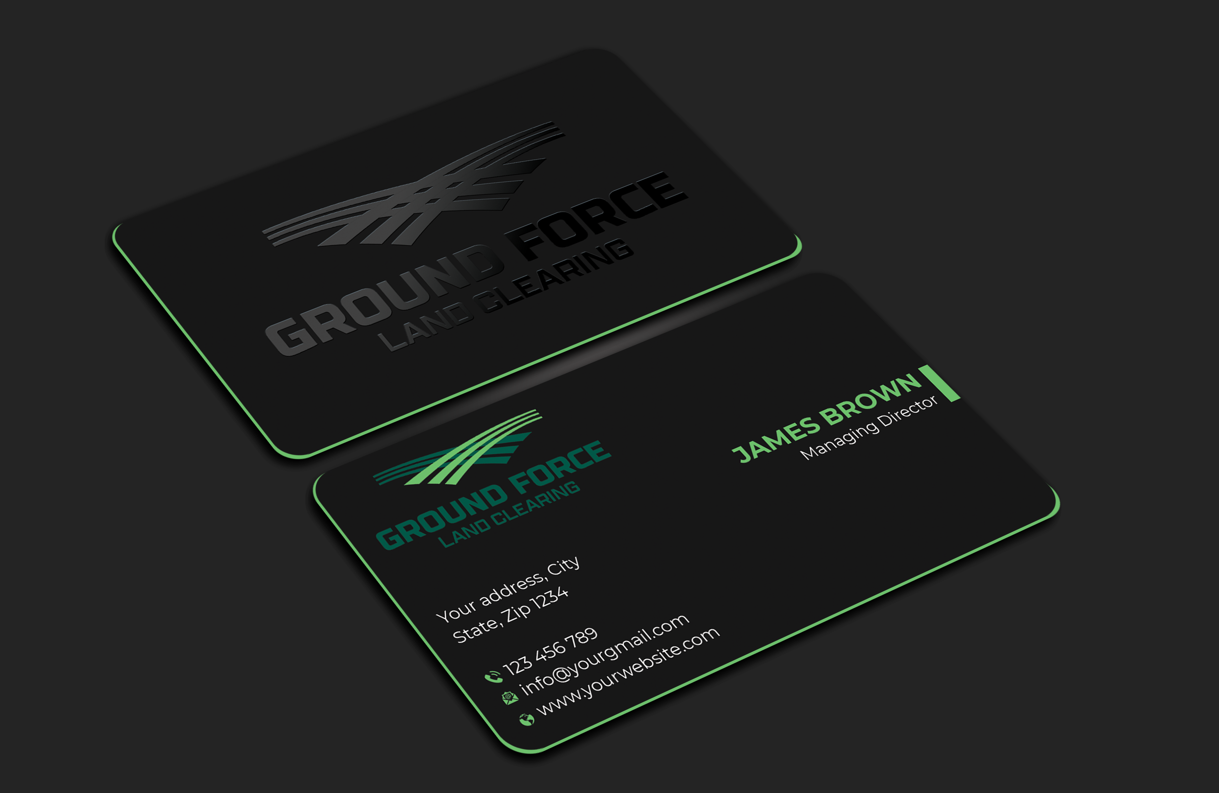 Business Card Design by Expert Bappy for Ground Force Land Clearing | Design #34354041