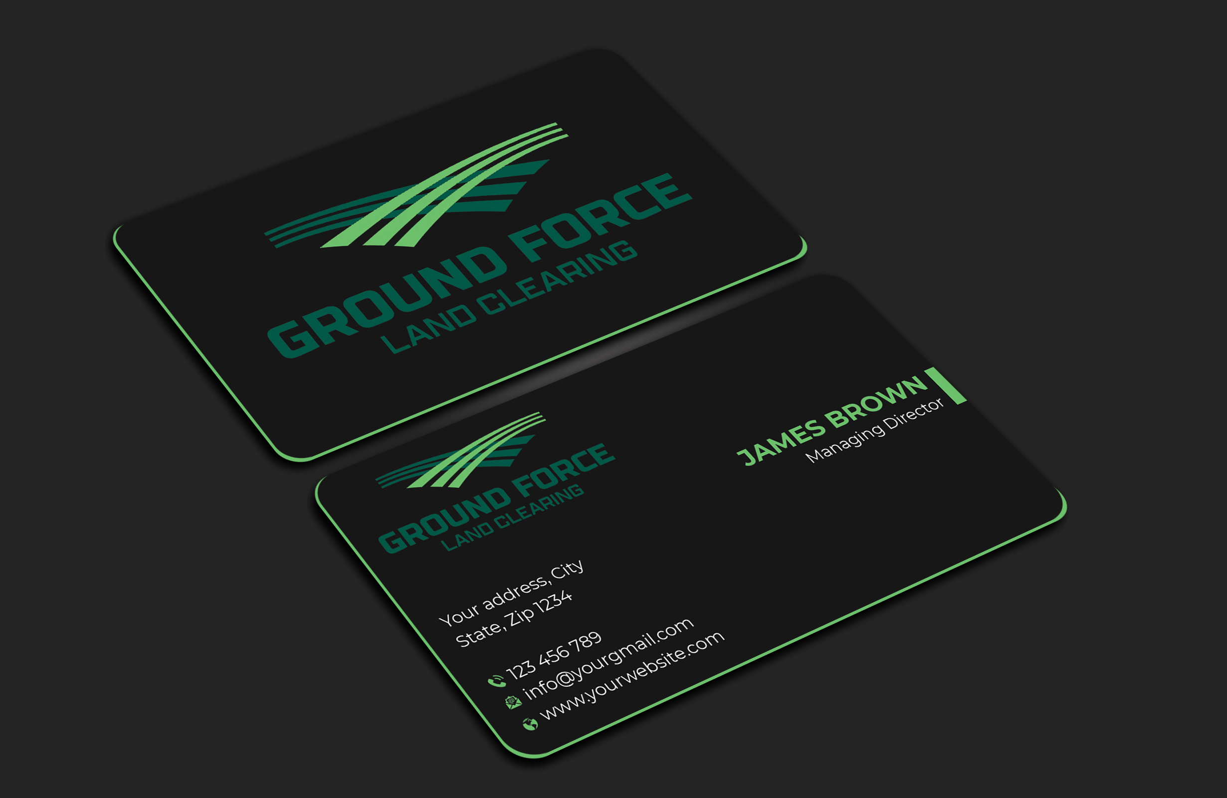 Business Card Design by Expert Bappy for Ground Force Land Clearing | Design #34354063