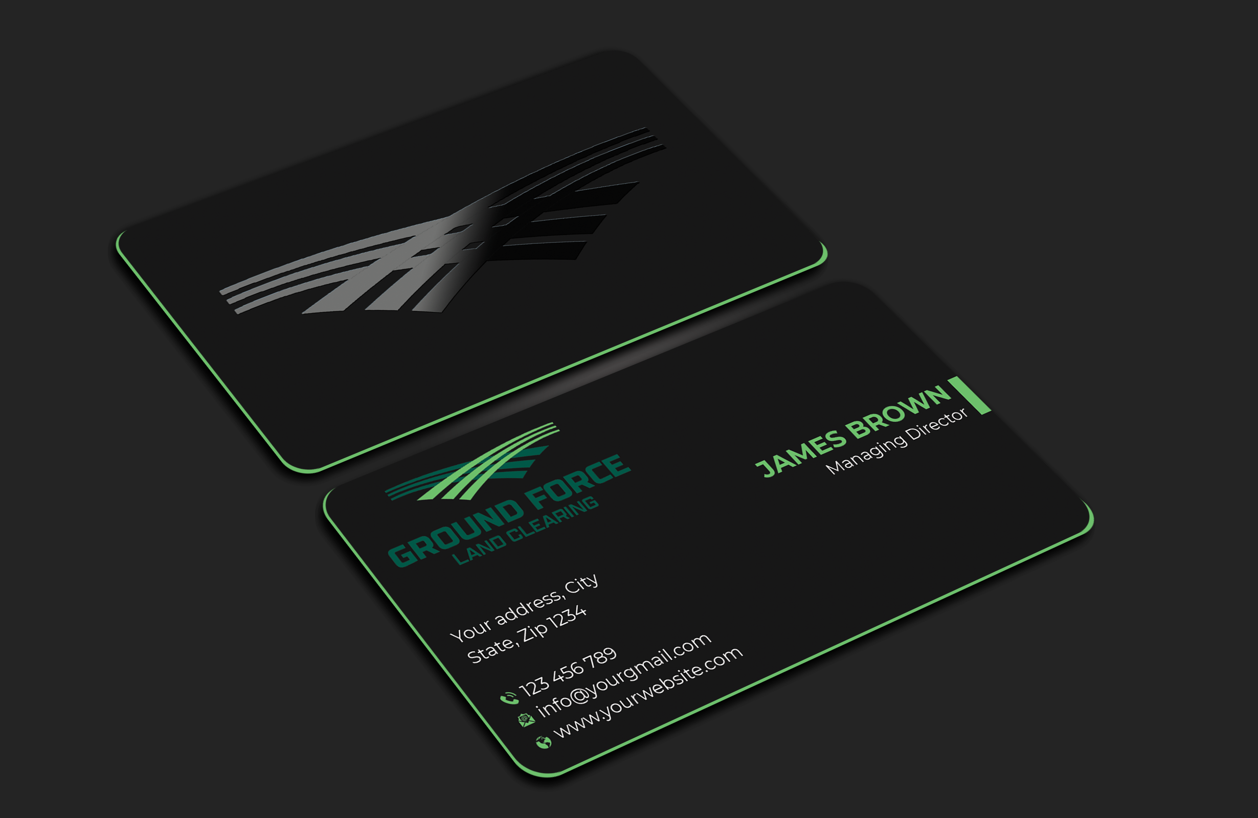 Business Card Design by Expert Bappy for Ground Force Land Clearing | Design #34354072