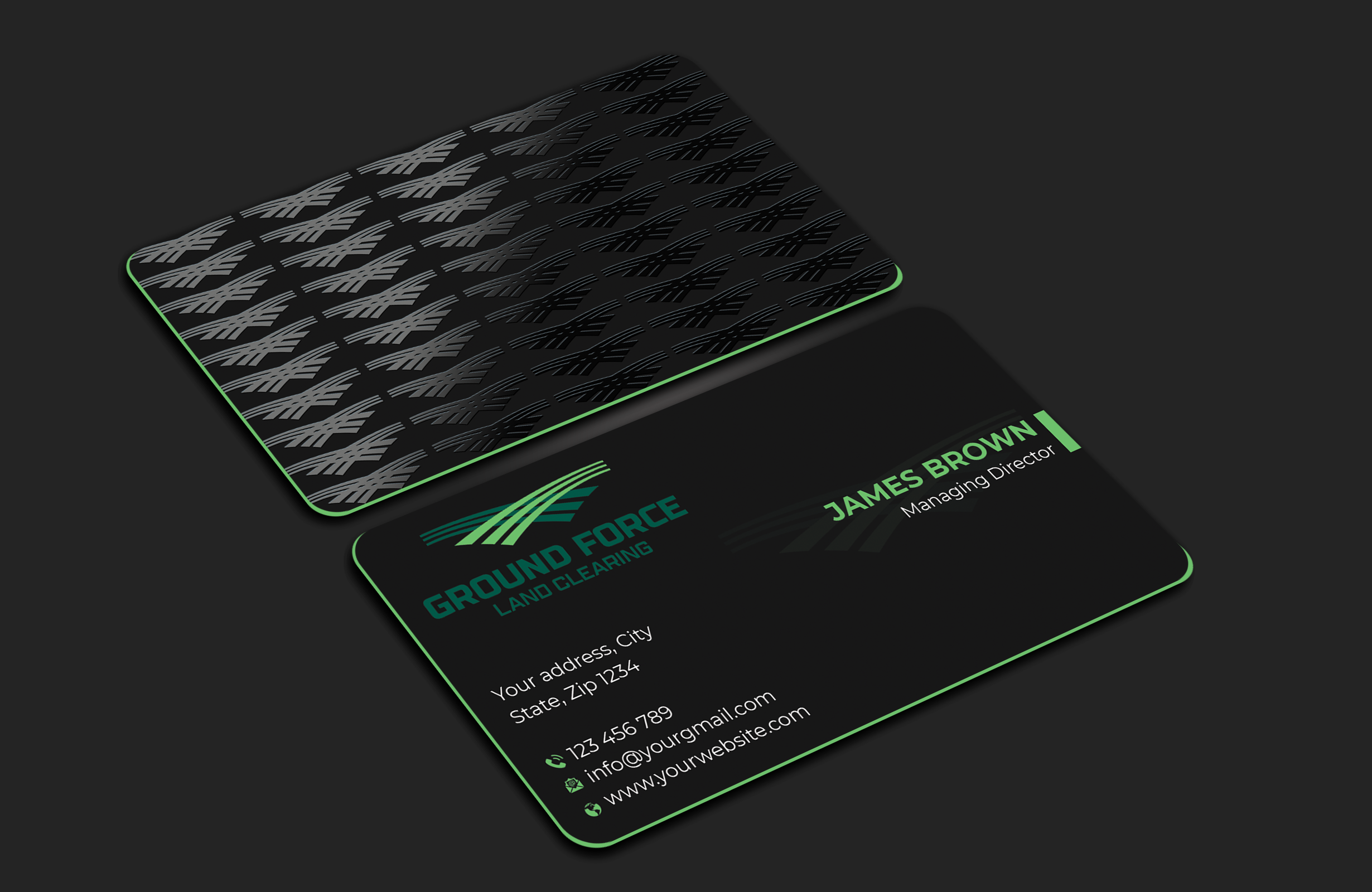 Business Card Design by Expert Bappy for Ground Force Land Clearing | Design #34354111