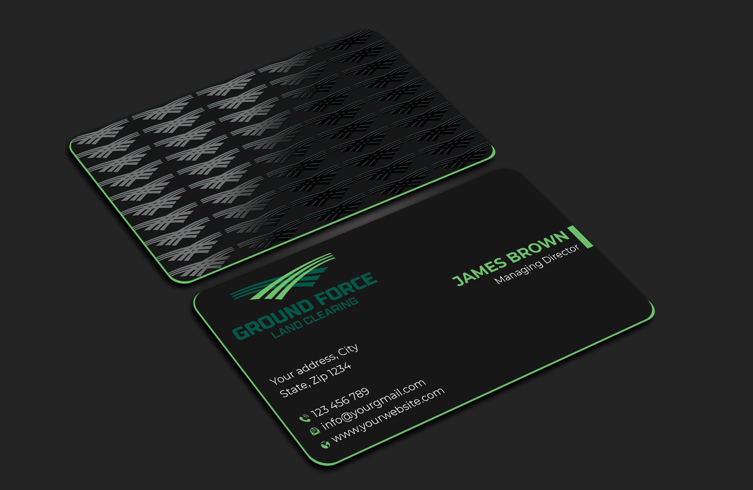 Business Card Design by Expert Bappy for Ground Force Land Clearing | Design #34354116