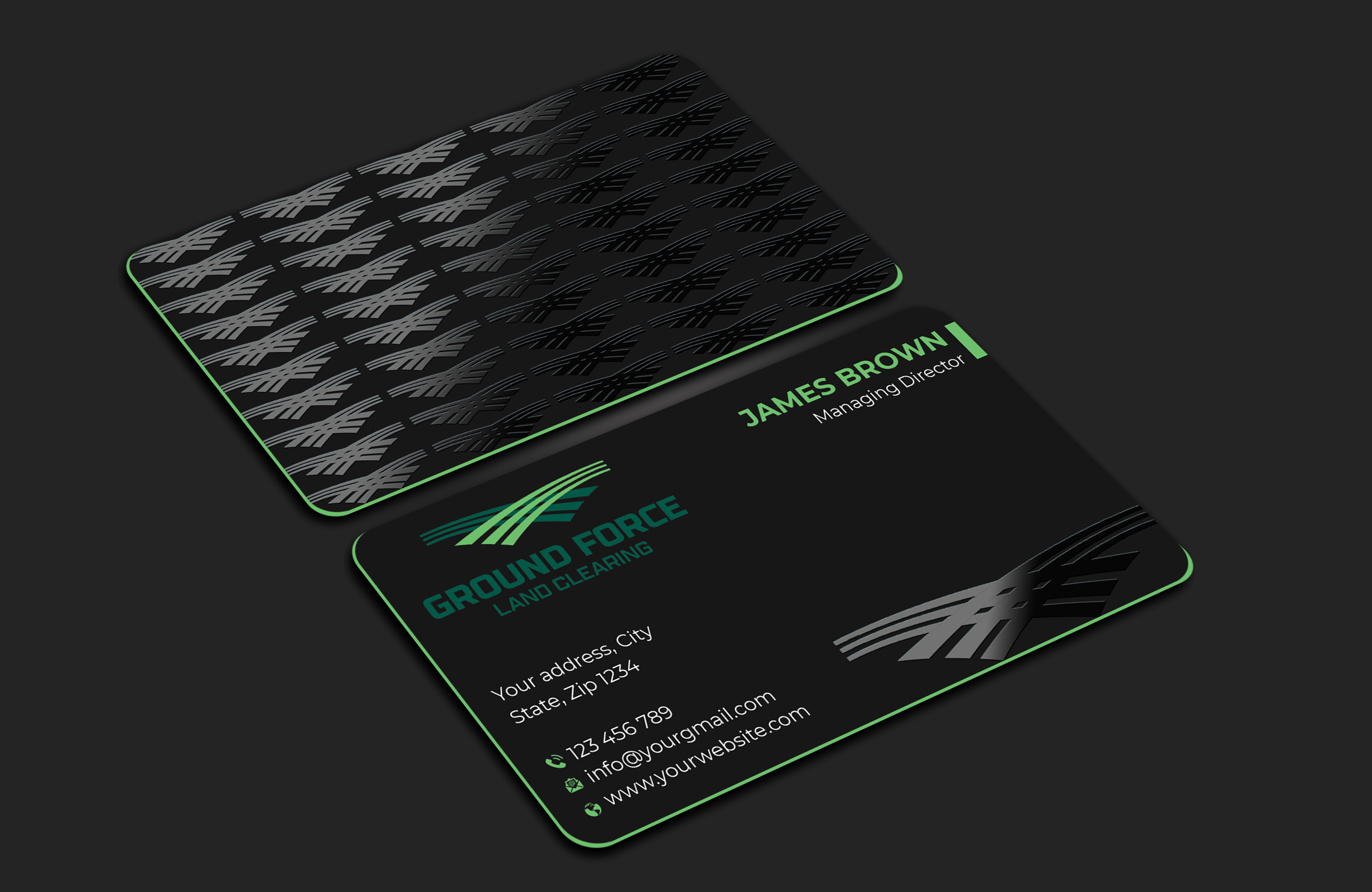 Business Card Design by Expert Bappy for Ground Force Land Clearing | Design #34354121