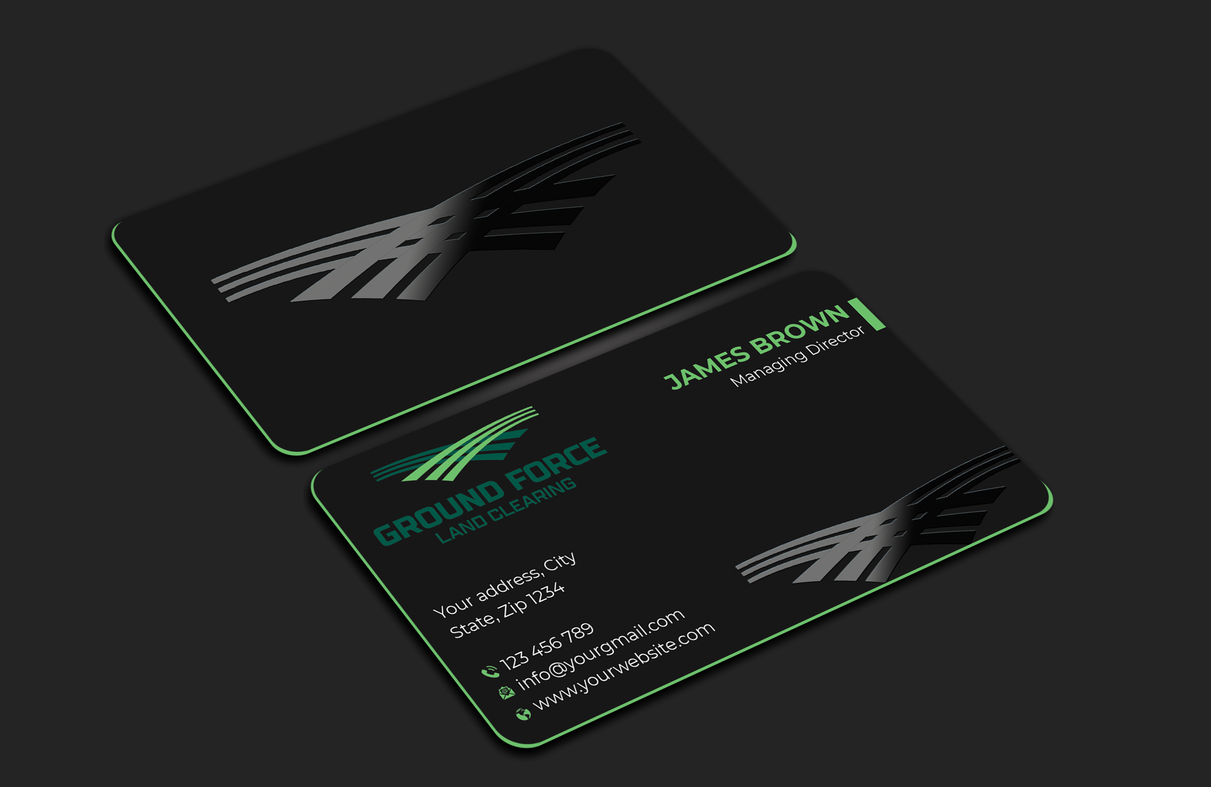 Business Card Design by Expert Bappy for Ground Force Land Clearing | Design #34354124