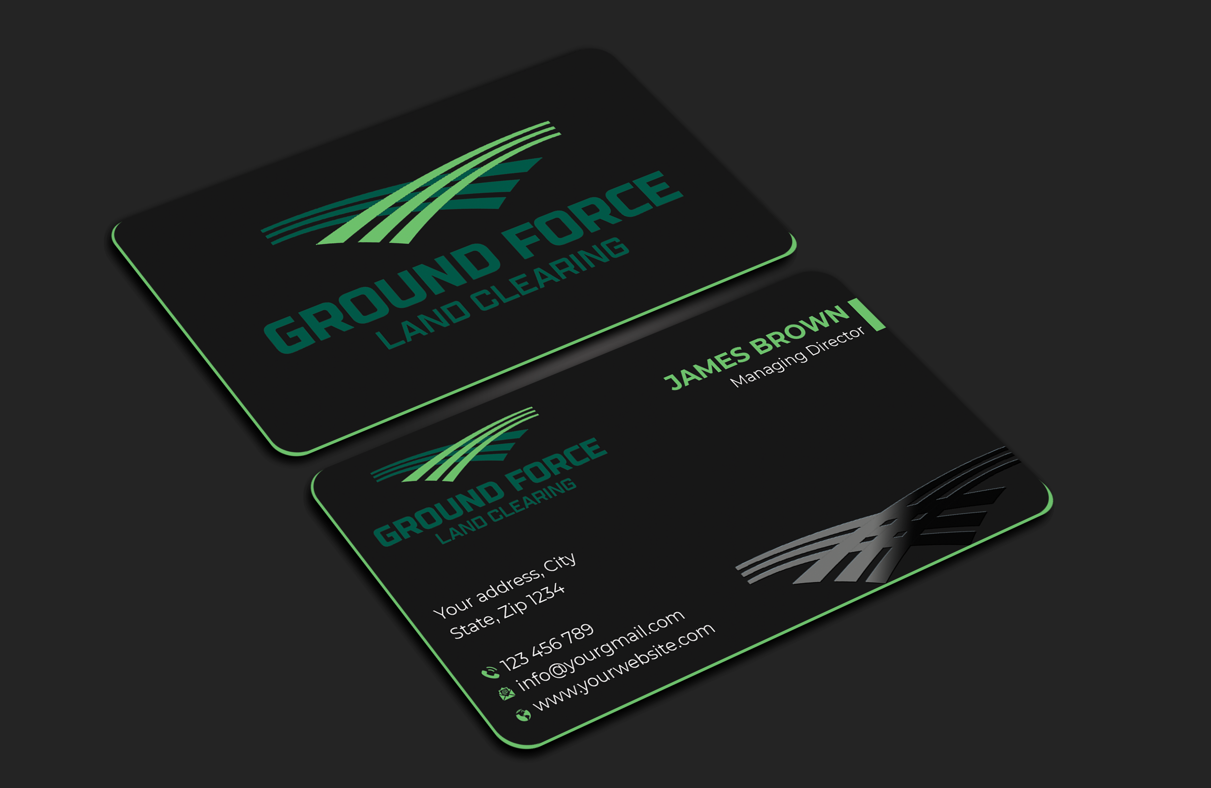Business Card Design by Expert Bappy for Ground Force Land Clearing | Design #34354125