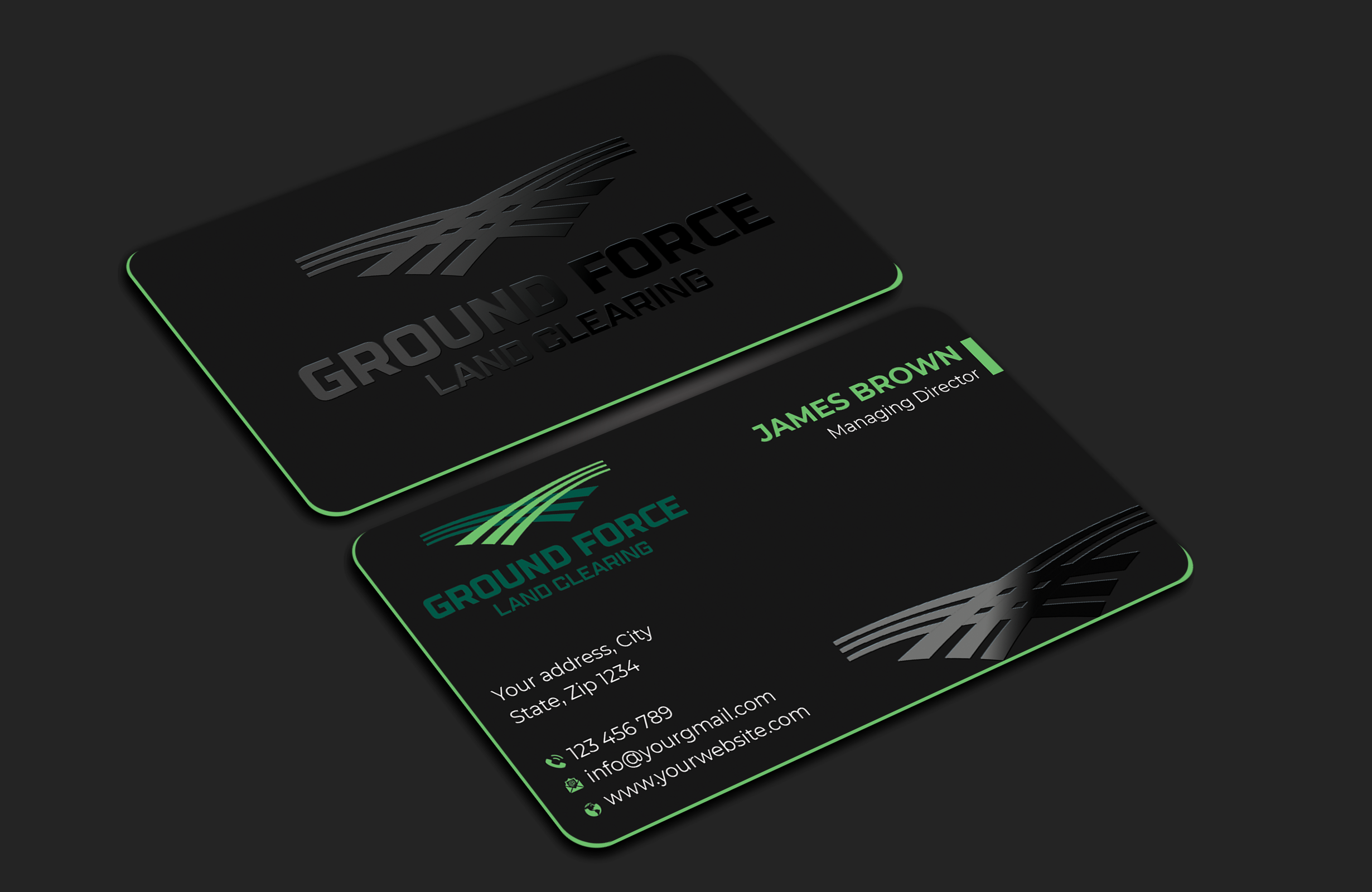 Business Card Design by Expert Bappy for Ground Force Land Clearing | Design #34354126