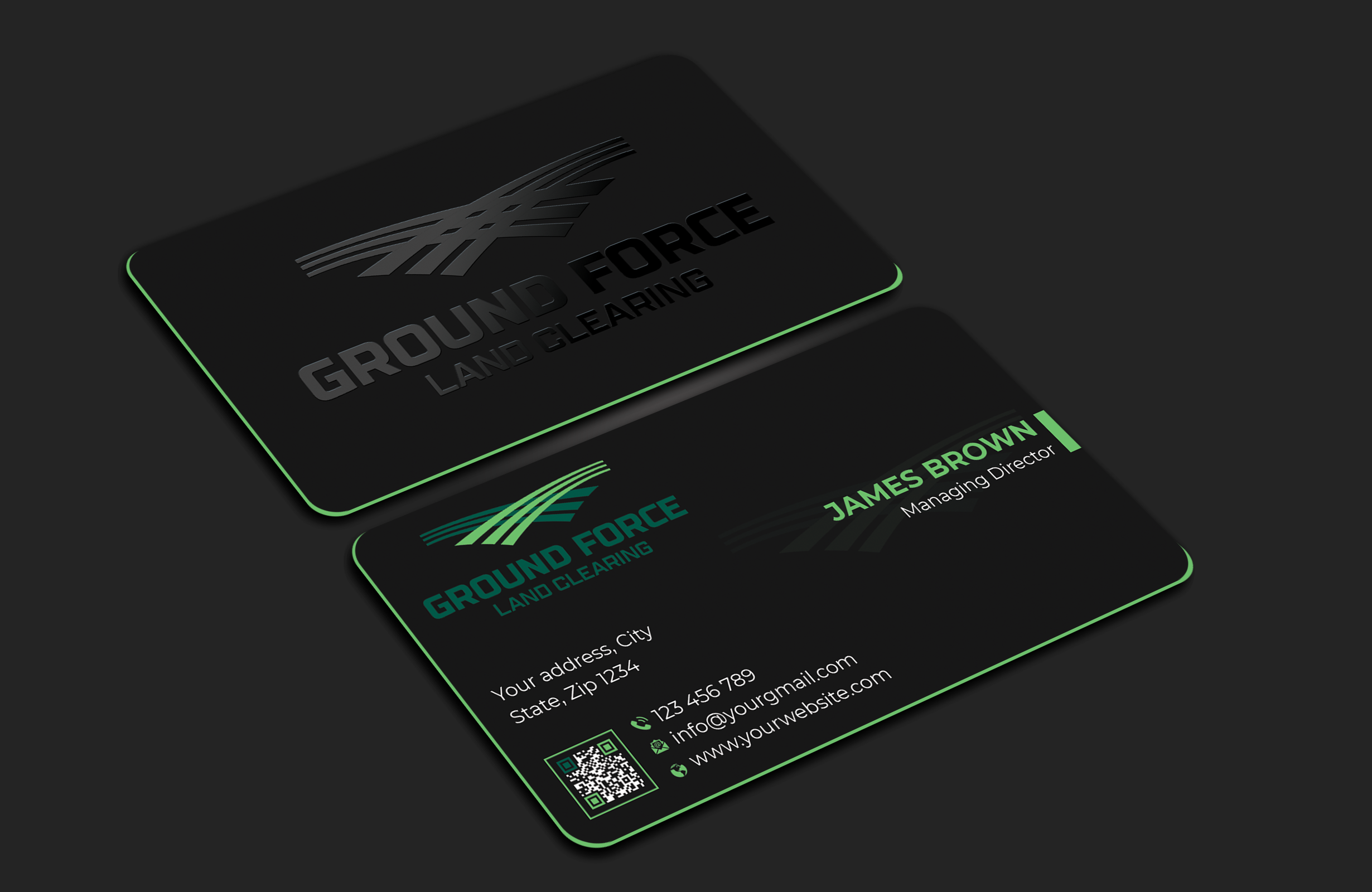 Business Card Design by Expert Bappy for Ground Force Land Clearing | Design #34354164